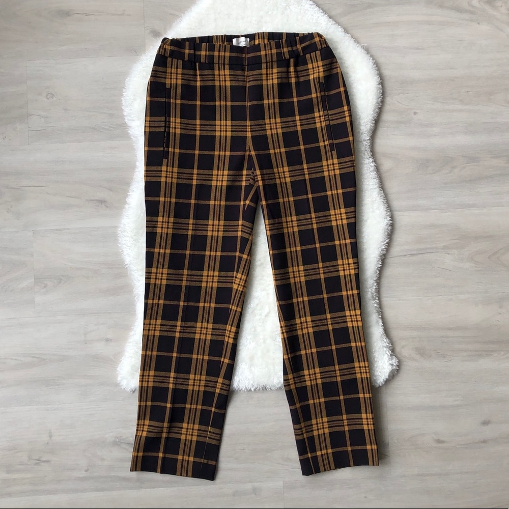 Aritzia Wilfred plaid cropped Trousers
